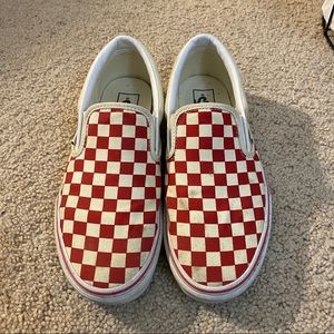 Red Checkered Slip-Pn Vans